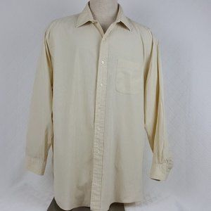 Brooks Brothers Men's Dress Shirt Long Sleeve Yellow Striped Size XL 17 1/2 -4